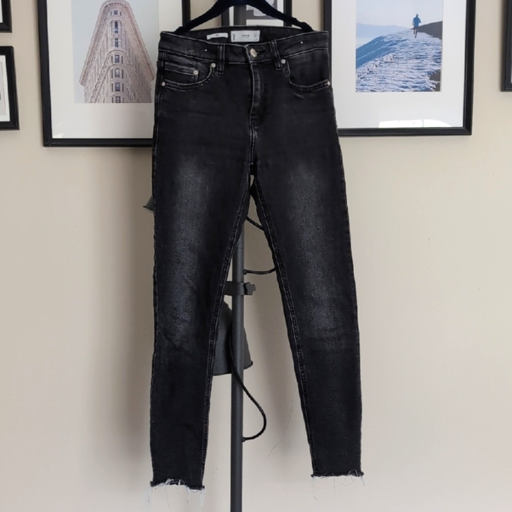 Mango ISA Skinni Ankle Stretch Denim Dark Gray/Black Jean Size 2